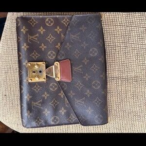 Luxury Brown Monogram Clutch porchetta